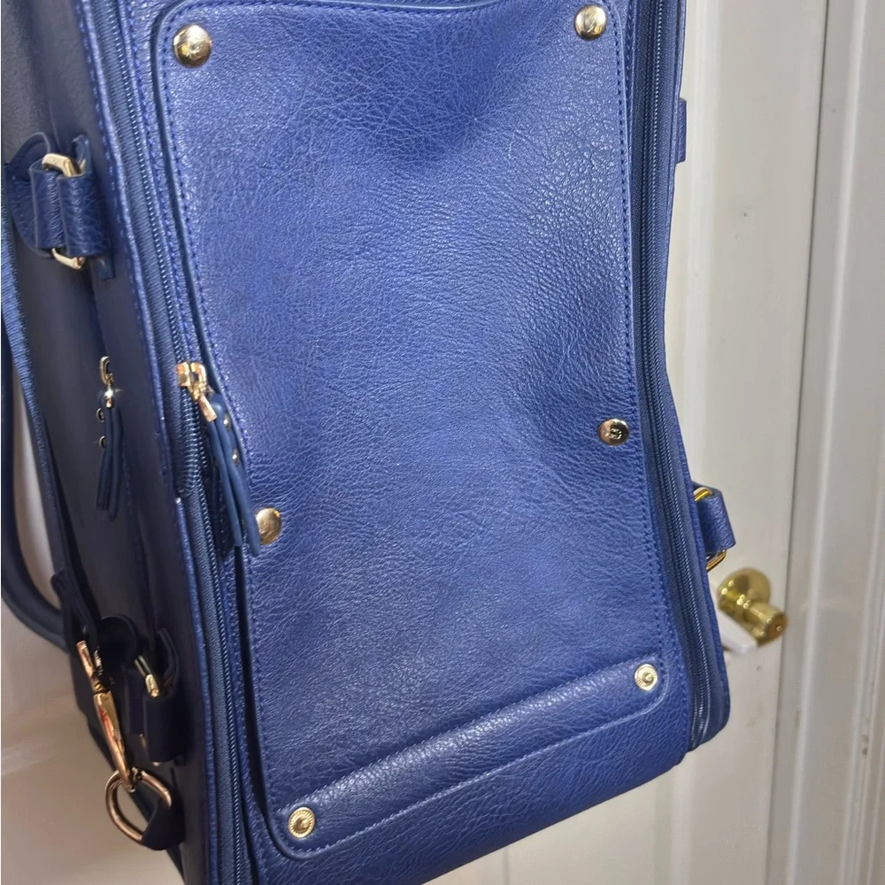 Faux Leather Blue Dog Carrier